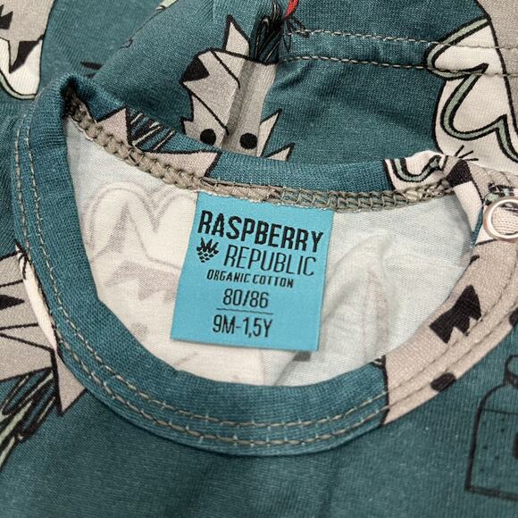 Raspberry Republic Teal Wolf Long Sleeve Bodysuit - Picture 6 of 6